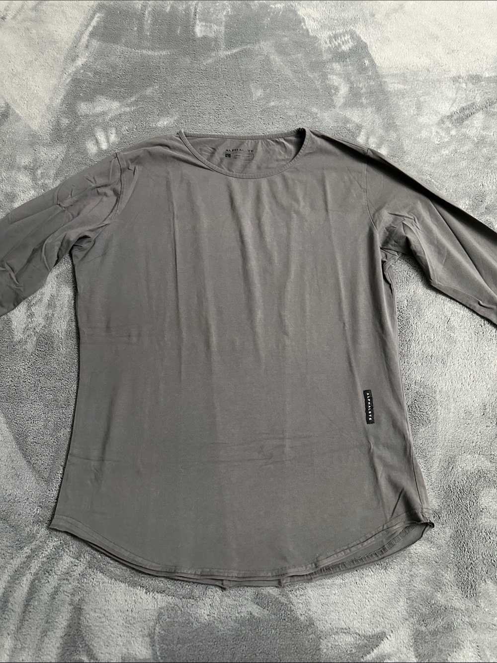 Alphalete Long Sleeve Shirt - Charcoal Gray size L